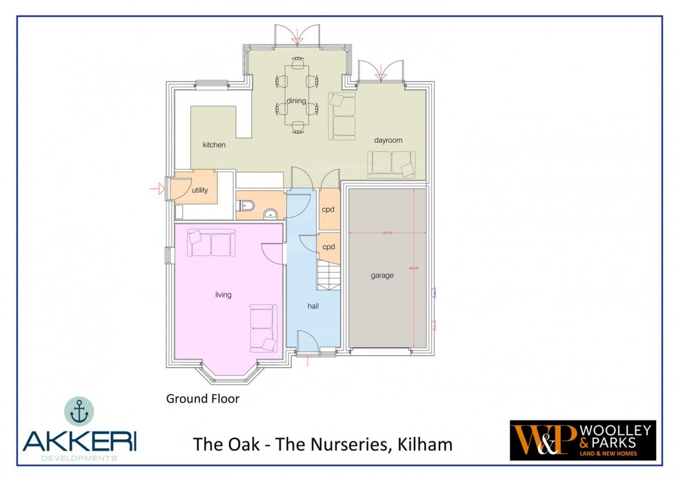 Floorplan for Plot 7, The Nurseries, Kilham, Driffield