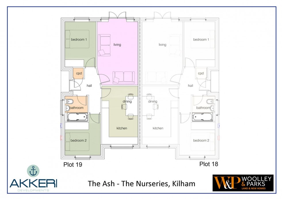Floorplan for Plot 19, The Nurseries, Kilham, Driffield